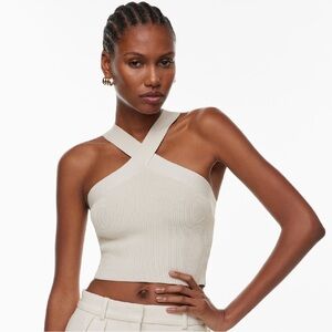 Aritzia Babaton Sculpt Knit Criss Cross Cropped Tank Size S